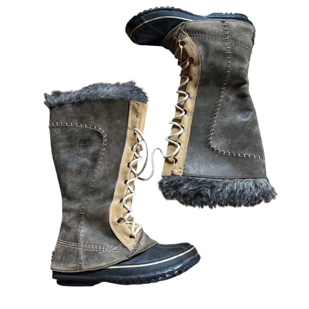Sorel Tofino Brown Faux Fur Winter Boots Women's 6.5